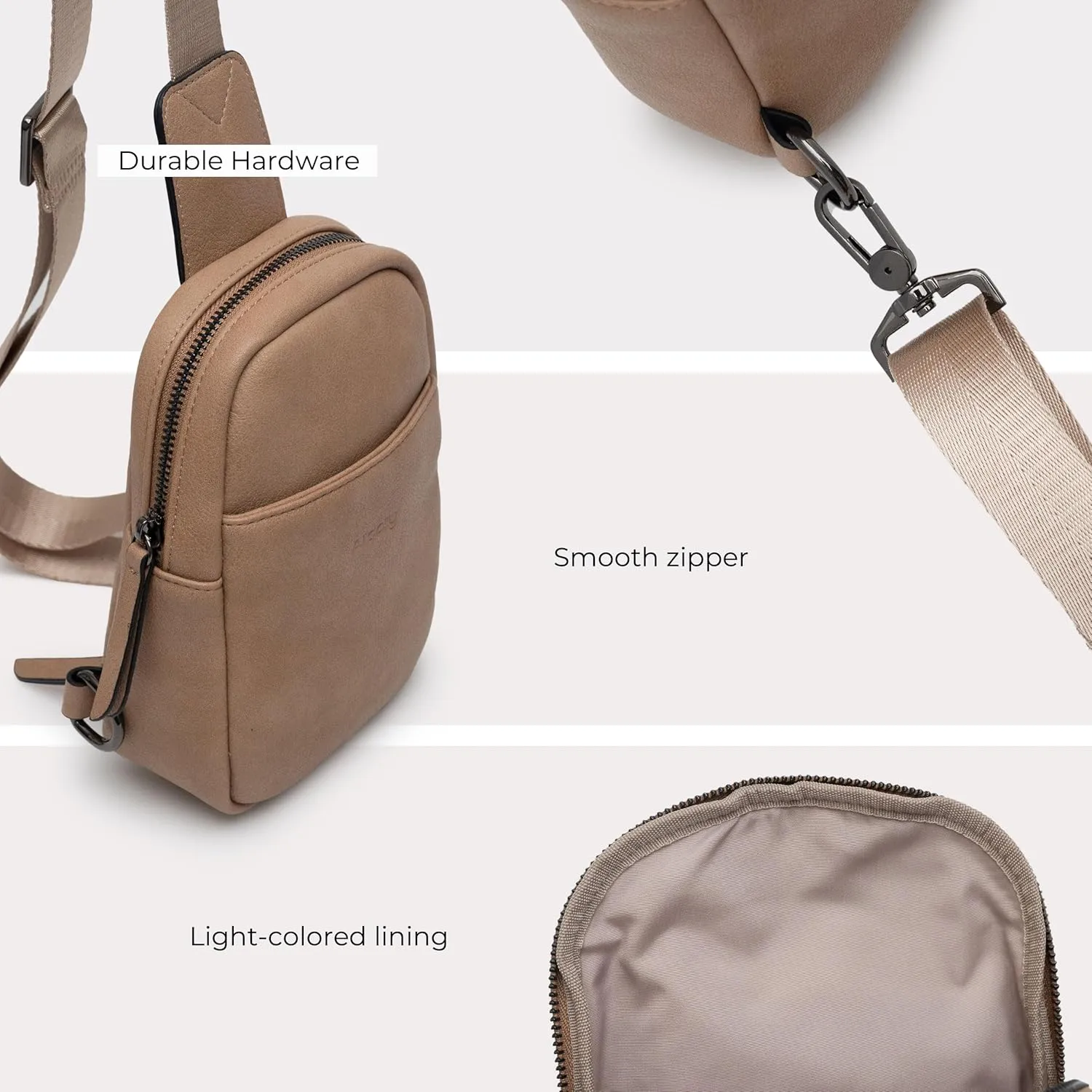 Alldaily Small Sling Bag for Women Crossbody Purse Leather Fashionable Trendy Chest Bag for Travel, Fanny Pack