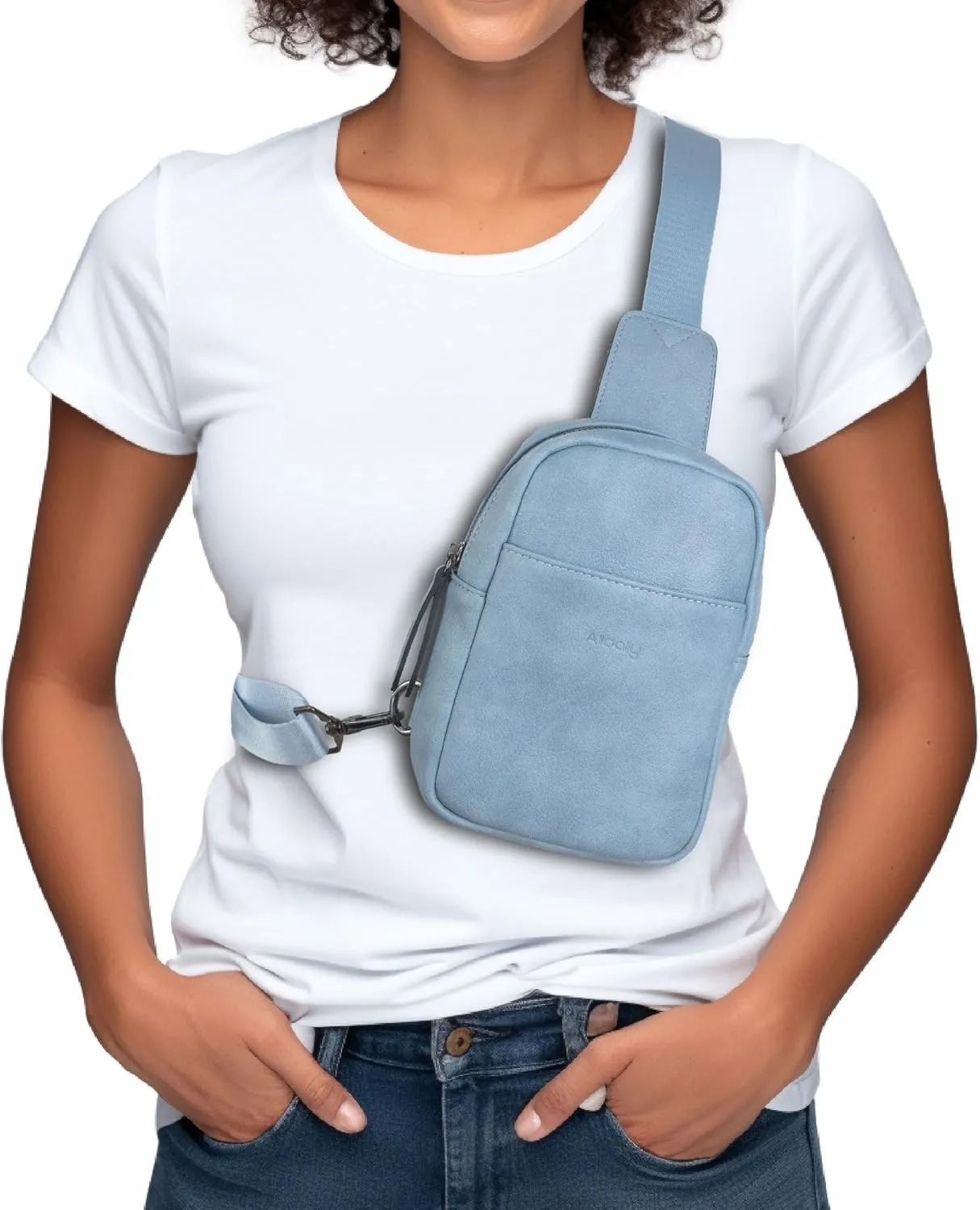 Alldaily Small Sling Bag for Women Crossbody Purse Leather Fashionable Trendy Chest Bag for Travel, Fanny Pack