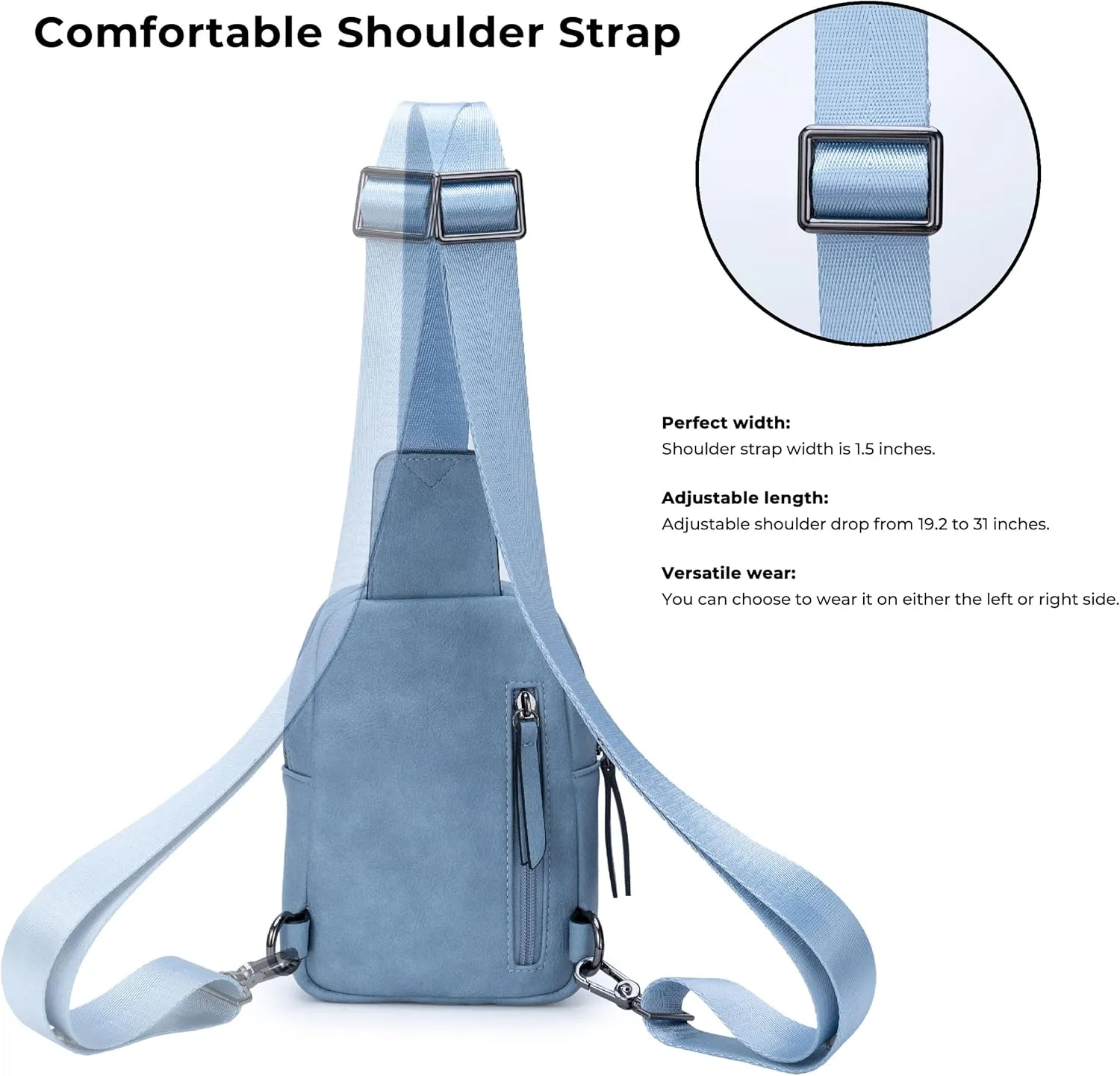 Alldaily Small Sling Bag for Women Crossbody Purse Leather Fashionable Trendy Chest Bag for Travel, Fanny Pack