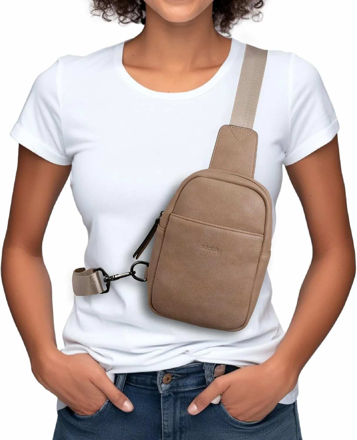 Alldaily Small Sling Bag for Women Crossbody Purse Leather Fashionable Trendy Chest Bag for Travel, Fanny Pack