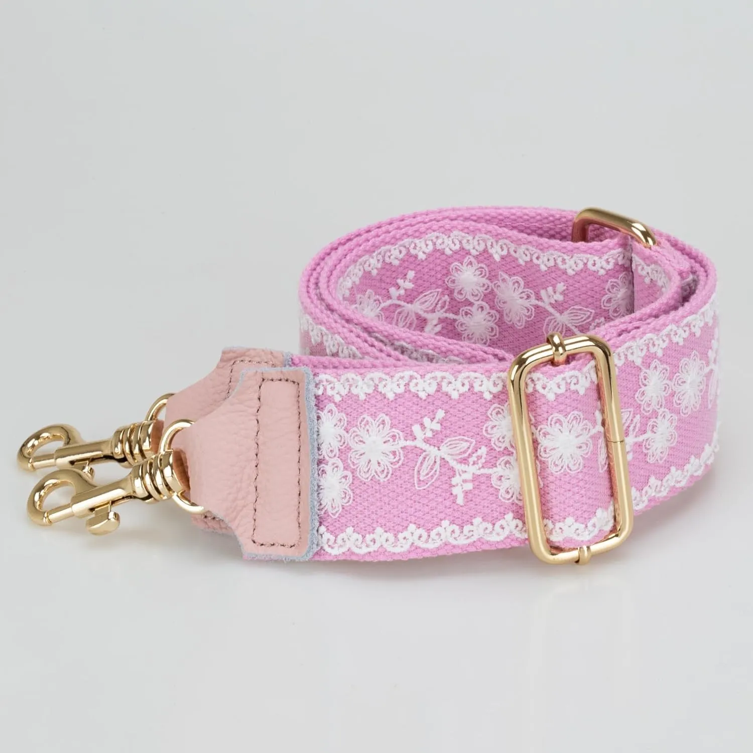 ALLZEDREAM Purse Strap Crossbody Replacement Handbag Shoulder Bag 2" Wide Adjustable Lace Sequins Genuine Leather Ends