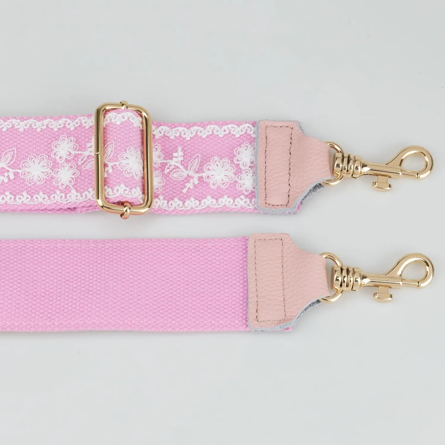 ALLZEDREAM Purse Strap Crossbody Replacement Handbag Shoulder Bag 2" Wide Adjustable Lace Sequins Genuine Leather Ends