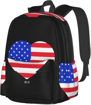 America Independence Day 1776 American Flag Laptop Backpack Shoulder Bag Laptop Pack Travel Backpacks Commuter Back Pack Casual Daypack Bags With Side Pockets