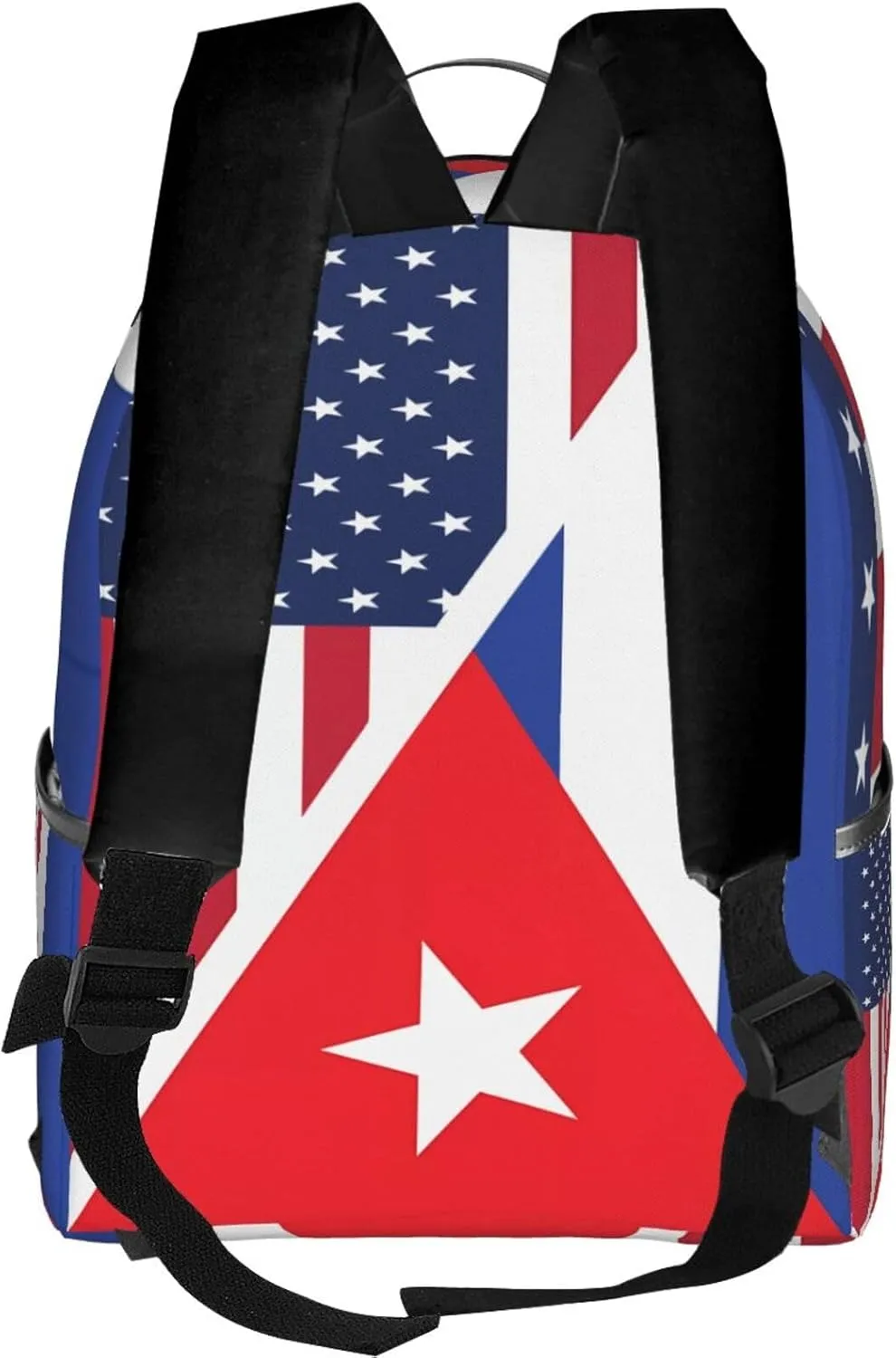 American and Cuban Flag Casual Backpacks Laptop Backpack Carry-on Daypack Sports Travel Rucksack Lightweight Working Bag for Outdoor Hiking Cycling Walking