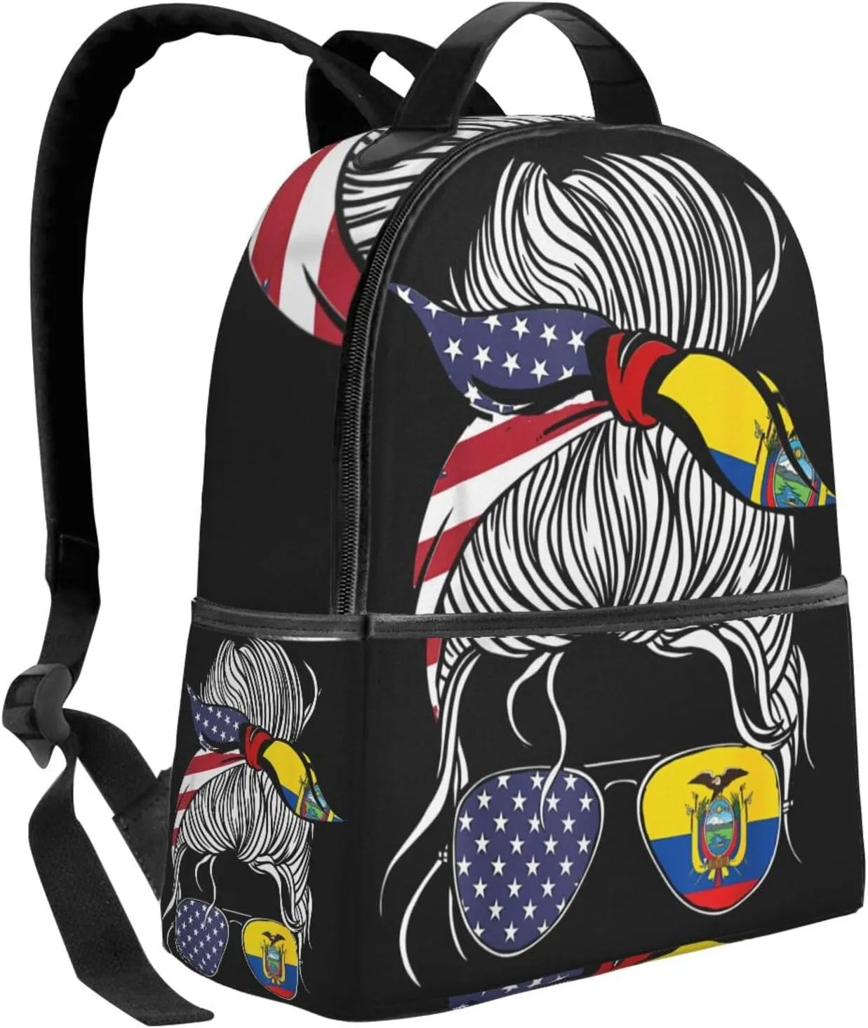 American Ecuadorian Flag Women Women Ecuador Grown Casual Backpacks Laptop Backpack Carry-on Daypack Sports Travel Rucksack Lightweight Working Bag for Outdoor Hiking Cycling Walking