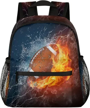 American Football Toddler Backpack for Little Boys Small Bookbags Backpack Preschool Kindergarten Backpack Lightweight Waterproof Mini Travel Student Bookbag