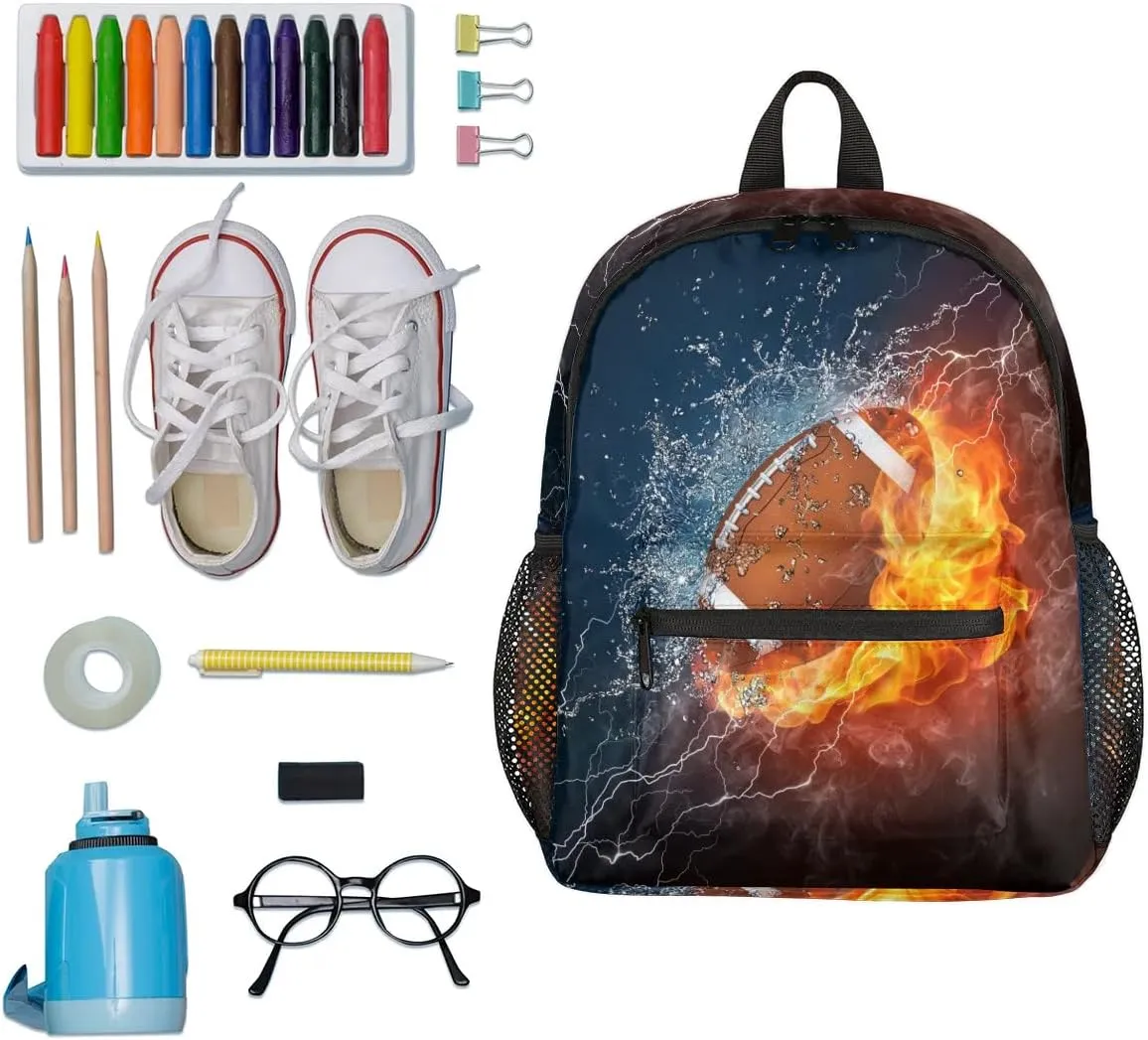 American Football Toddler Backpack for Little Boys Small Bookbags Backpack Preschool Kindergarten Backpack Lightweight Waterproof Mini Travel Student Bookbag