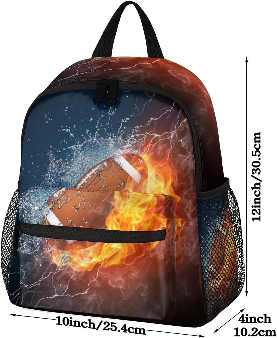 American Football Toddler Backpack for Little Boys Small Bookbags Backpack Preschool Kindergarten Backpack Lightweight Waterproof Mini Travel Student Bookbag