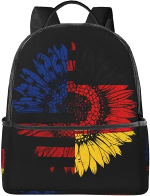 American German Germany Flag Casual Backpacks Laptop Backpack Carry-on Daypack Sports Travel Rucksack Lightweight Working Bag for Outdoor Hiking Cycling Walking