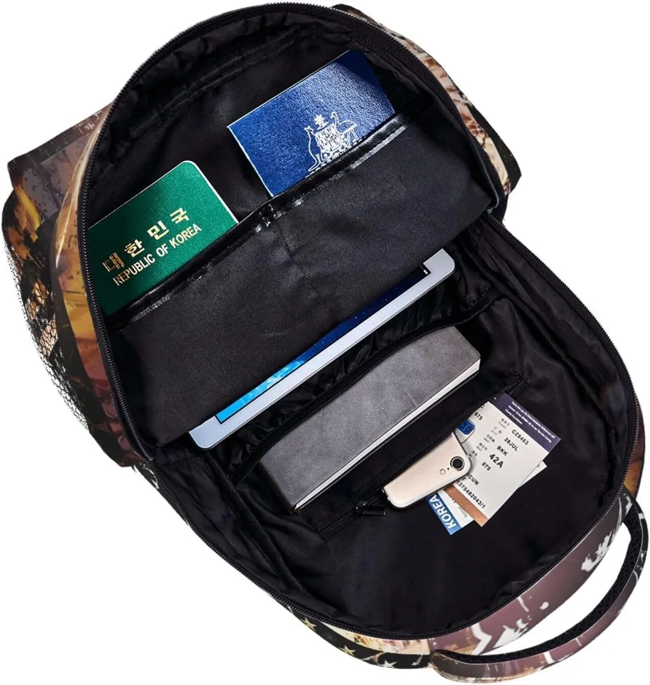 American Welding Flag Sparks and Flames Casual Backpacks Sport Backpack Travel Rucksack Canvas Daypack Workout Bags with Pockets for Gym Working Hiking