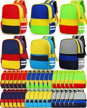 Amylove 36 Pcs Backpacks Daycare Elementary Backpack Colorful Backpack Classic Back Kindergarten Bag, 6 Styles(Soft Colors)