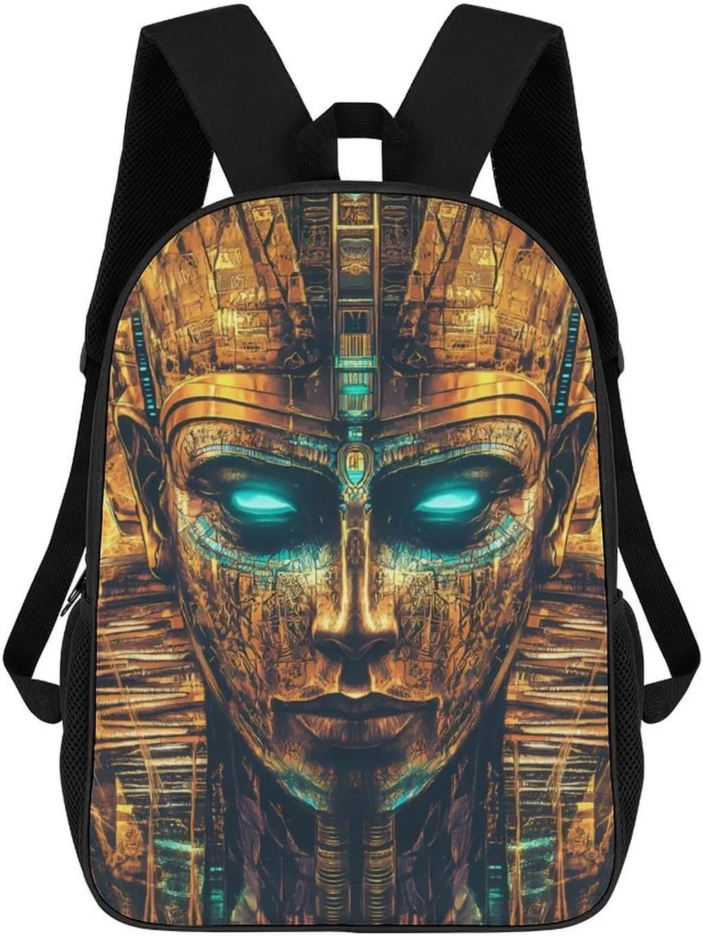 Ancient Egyptian God with Intricate Patterns And Symbols Fashion Backpack 17 Inches Daypack Unisex Laptop Bag for Travel Business Work