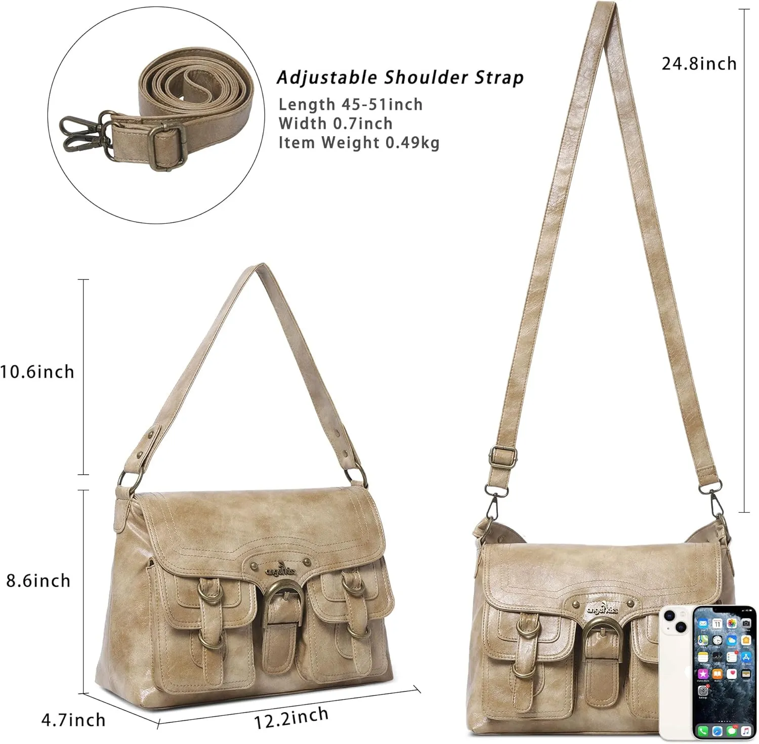 Angel Kiss Purses and Handbags for Women,Vegan Leather Hobo Purses Crossbody Hobo Bag Tote Satchel Handbags