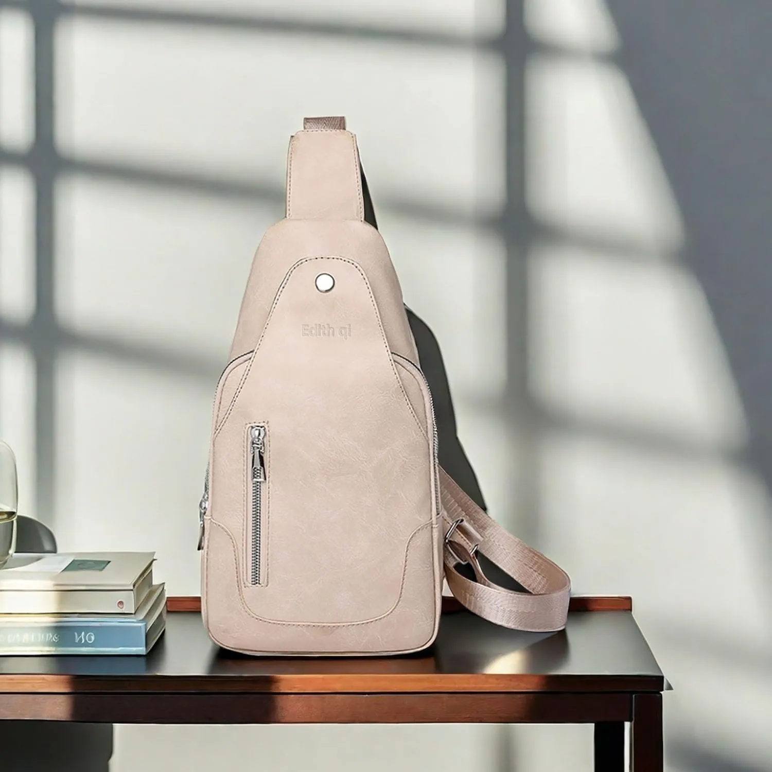 Anti-theft Crossbody Bags for Women, Beige Cross Body Purses for Women, Women's Crossbody Handbags, Vegan Leather Bag