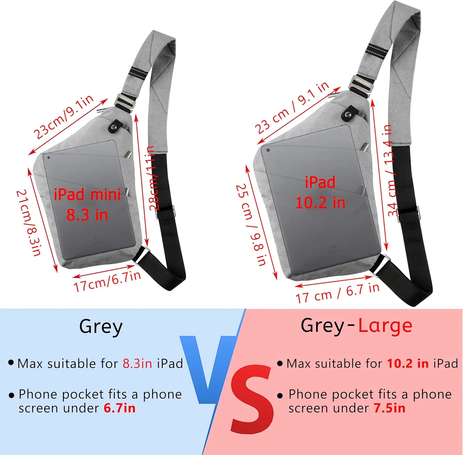 Anti-Theft Crossbody Bags for Women, Shoulder Sling Bag for Men Lightweight Cross Body Purses for Hiking Travel