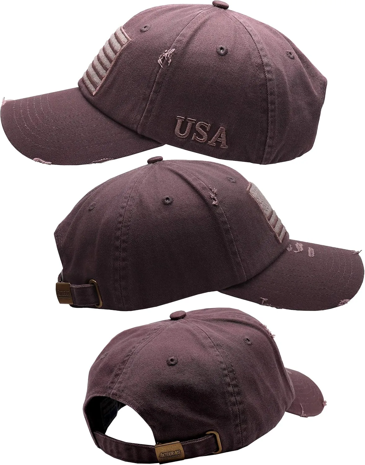 Antourage American Flag Unisex Baseball Hat for Men and Women | USA Flag Mesh Snapback Flat Visor Cap   2 Patriotic Patches
