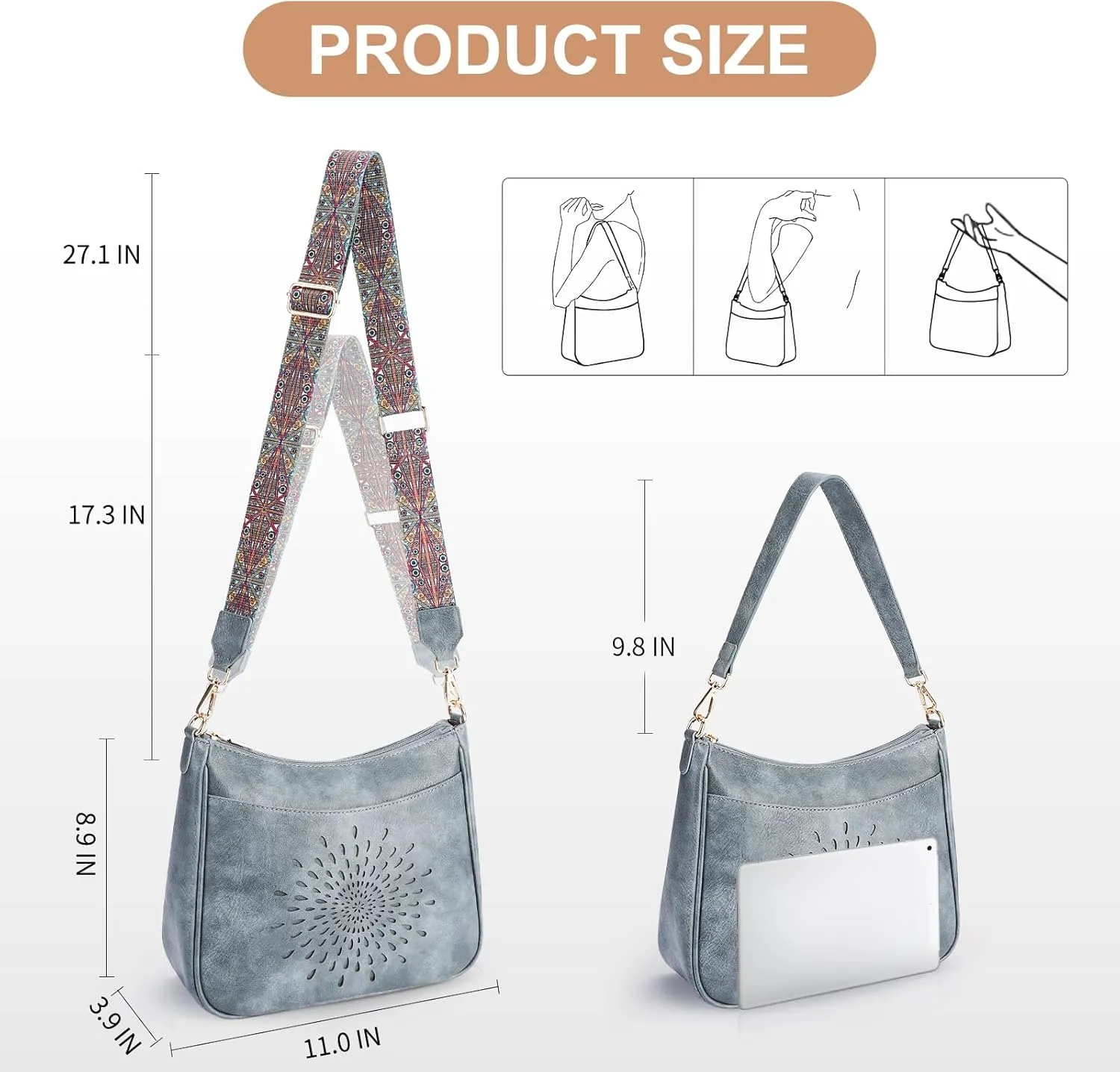 APHISON Hobo Bag for Women, Crossbody Bags for Women Trendy Bucket Purses and Shoulder Handbags with 2 Detachable Straps