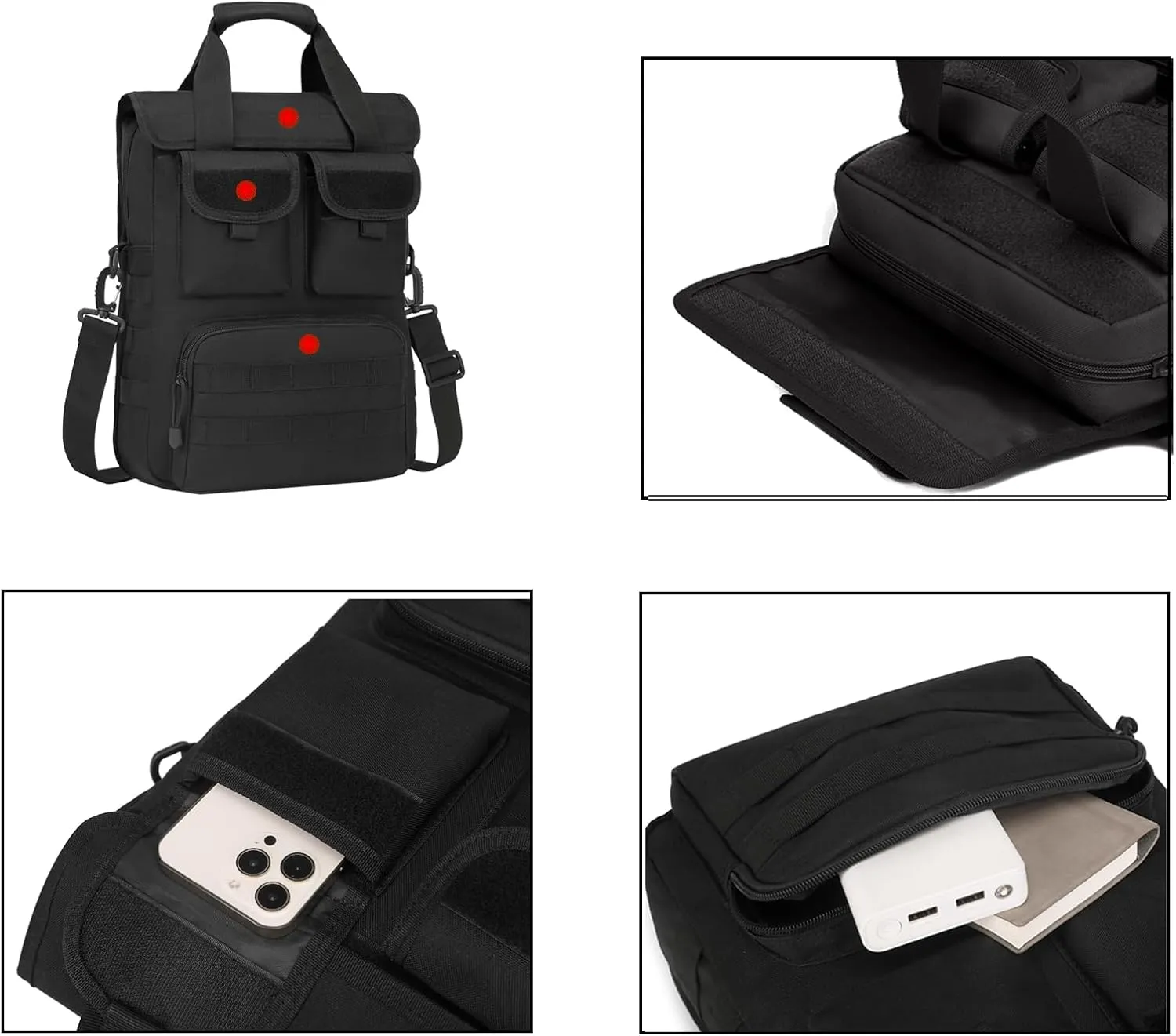 ArcEnCiel Tactical Messenger Bag Men MOLLE Sling Pack Briefcase Gear Handbags Utility Carry Satchel
