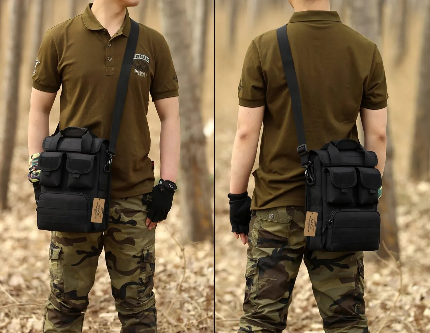 ArcEnCiel Tactical Messenger Bag Men MOLLE Sling Pack Briefcase Gear Handbags Utility Carry Satchel