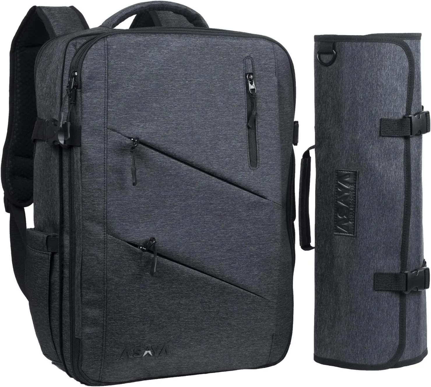 Asaya Chef Knife Backpack with 20 Pocket Knife Roll Bag - Over 30 Pockets for Knives - Knives Not Included (Black)