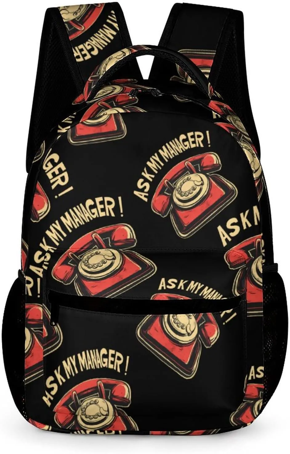 Ask My Manager Casual Backpack Travel Laptop Cute Basic Shoulder Bag for Work Women & Men