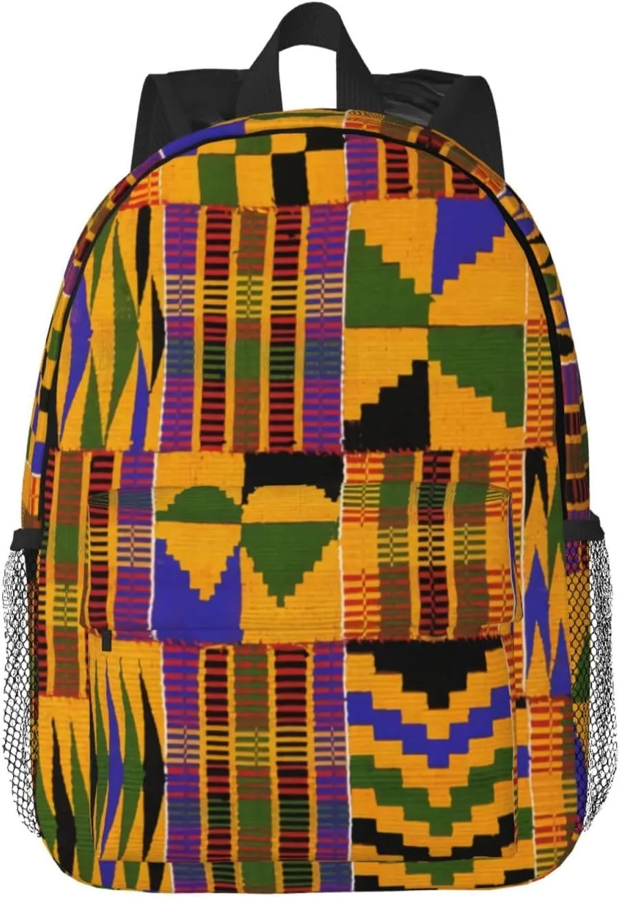 ASYG Retro African Tribes 15.4" Backpack Women Men Cute Laptop Bag with Adjustable Shoulder Straps