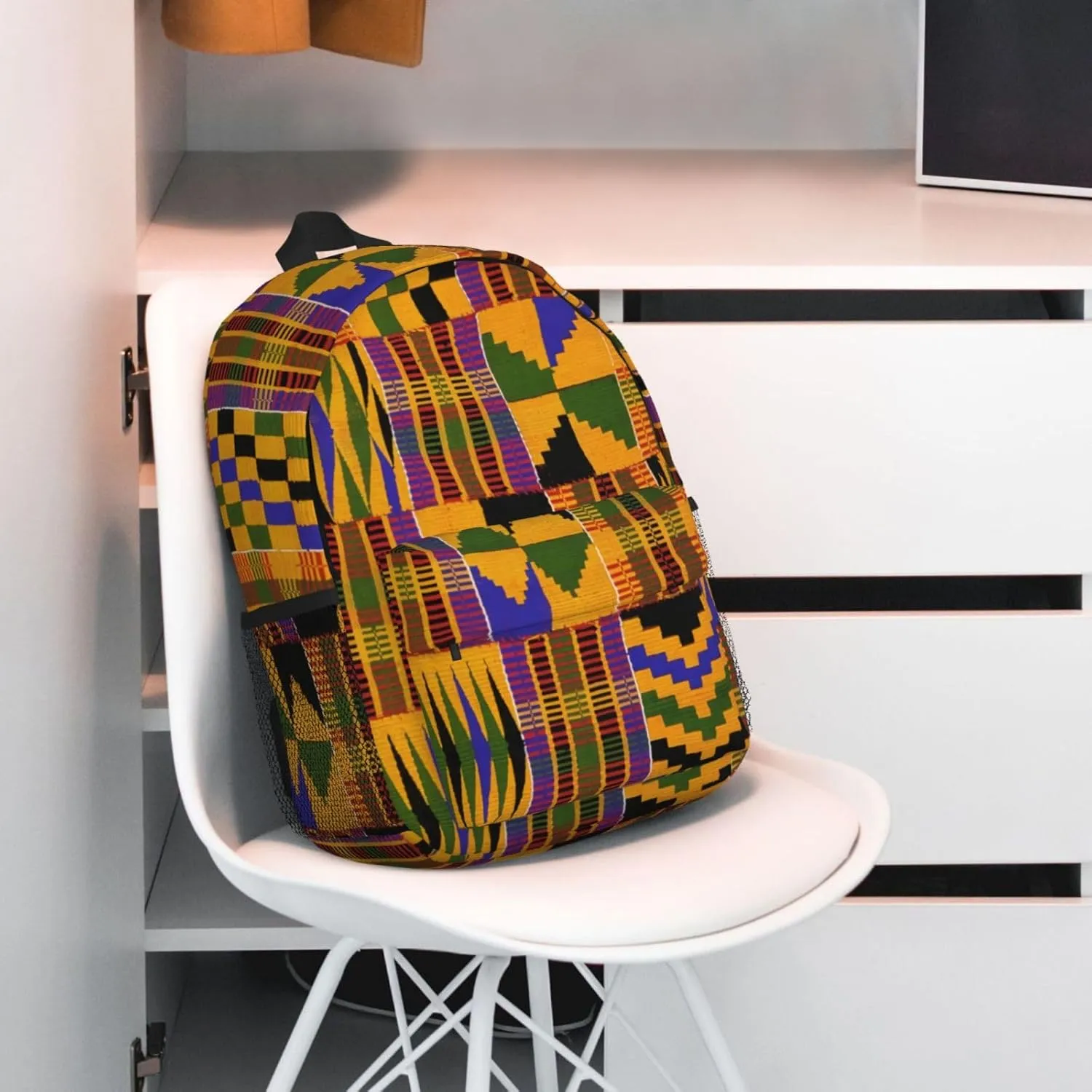 ASYG Retro African Tribes 15.4" Backpack Women Men Cute Laptop Bag with Adjustable Shoulder Straps