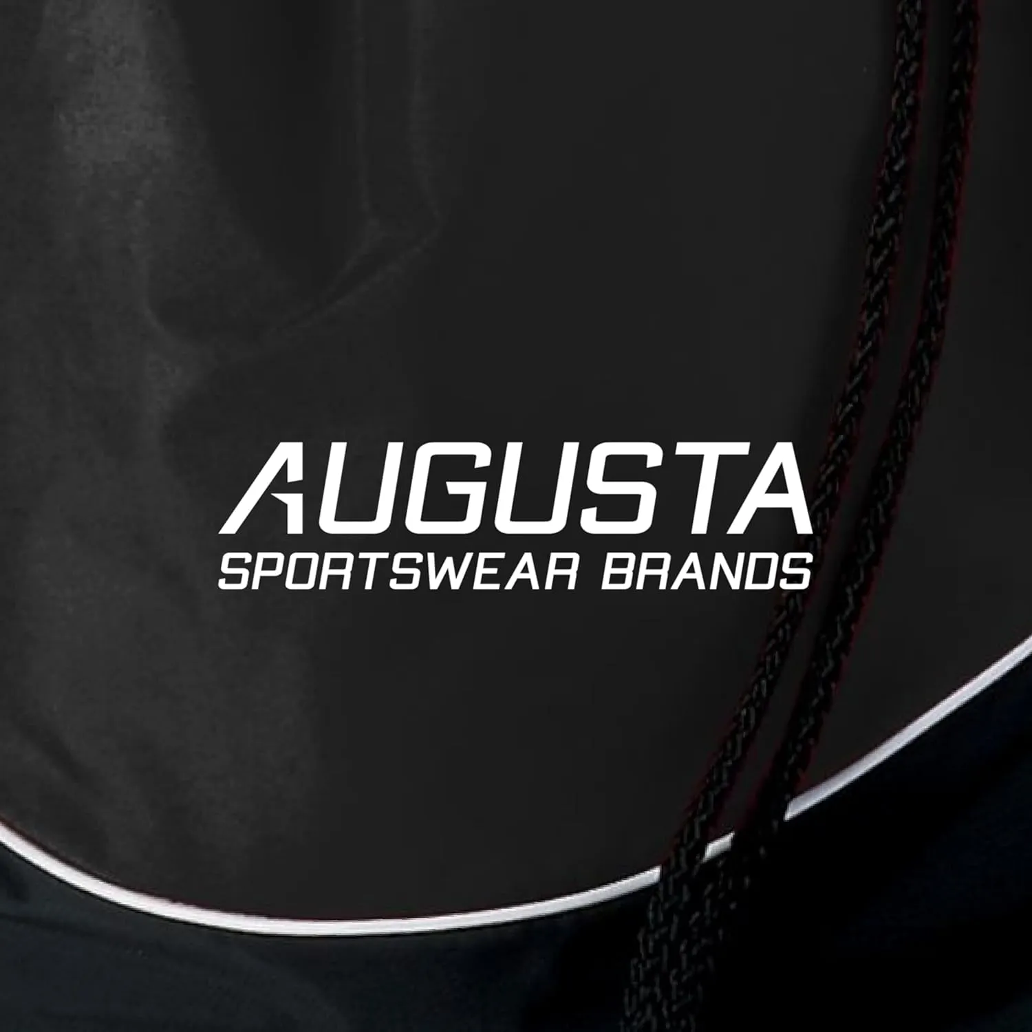 Augusta Sportswear Tri-Color Drawstring Backpack, Black/Black/White, Medium