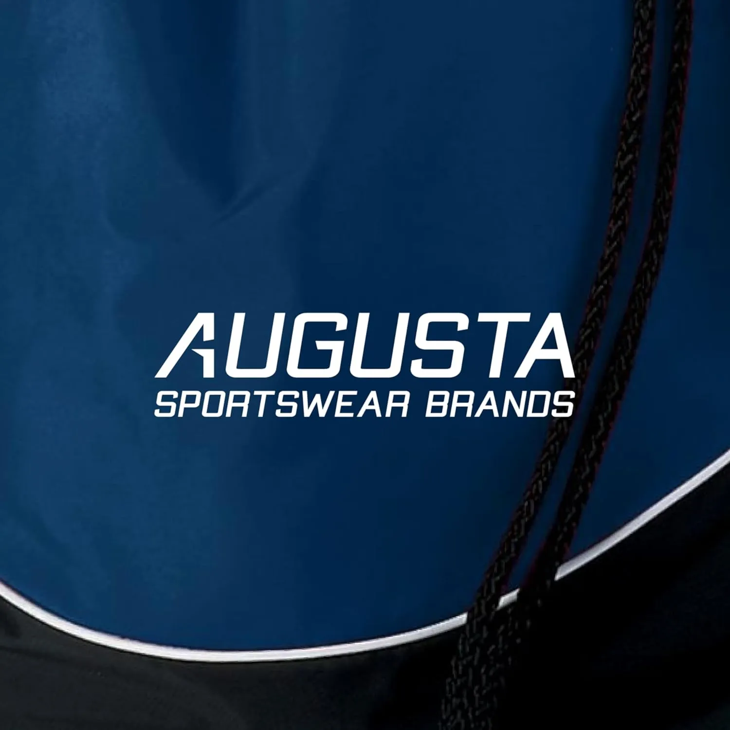 Augusta Sportswear Tri-Color Drawstring Backpack, Navy/Black/White, Medium
