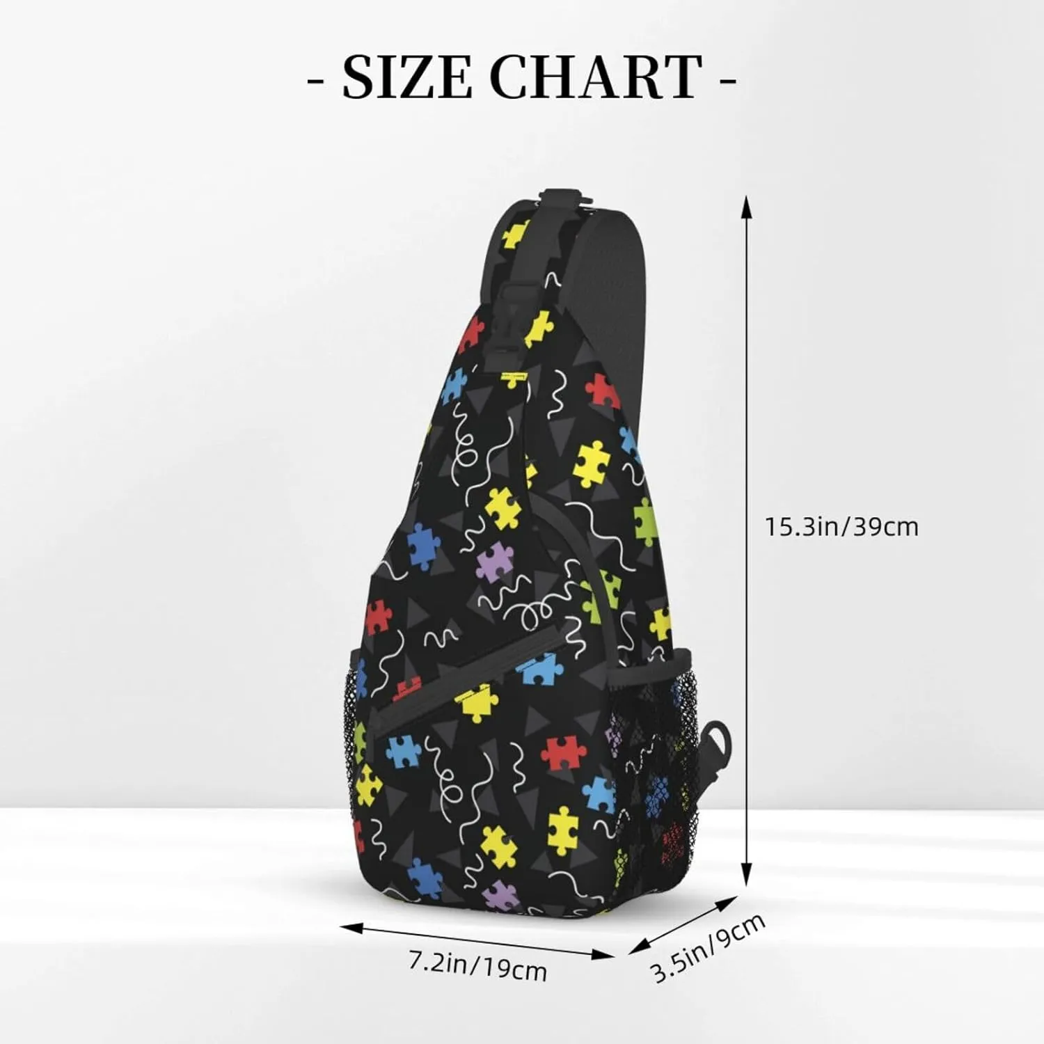 Autism Awareness Sling Bag,Multipurpose Crossbody Backpack Shoulder Chest Bag for Women Men Travel Hiking Daypack