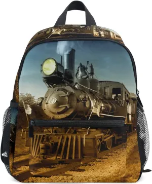 AUUXVA Kids Backpack Train School Bag Kindergarten Toddler Preschool Backpack for Boys Children