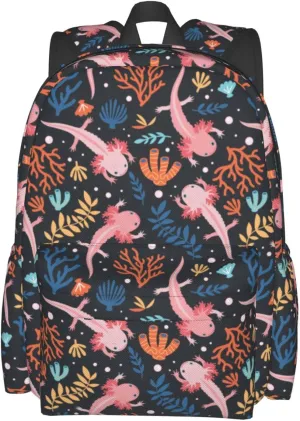 Axolotl Backpack Bookbag Laptop Backpacks Multipurpose Daypack for Boys Girls School Men Women Travel Hiking