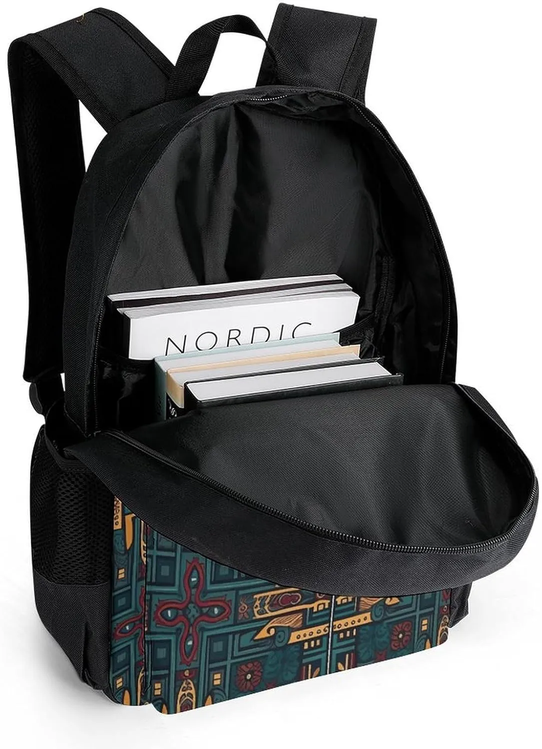 Backpack for Men Women Laptop Backpack Cyan And Red Casual Daypack Laptop Bag for Travel, 42x30.5cm