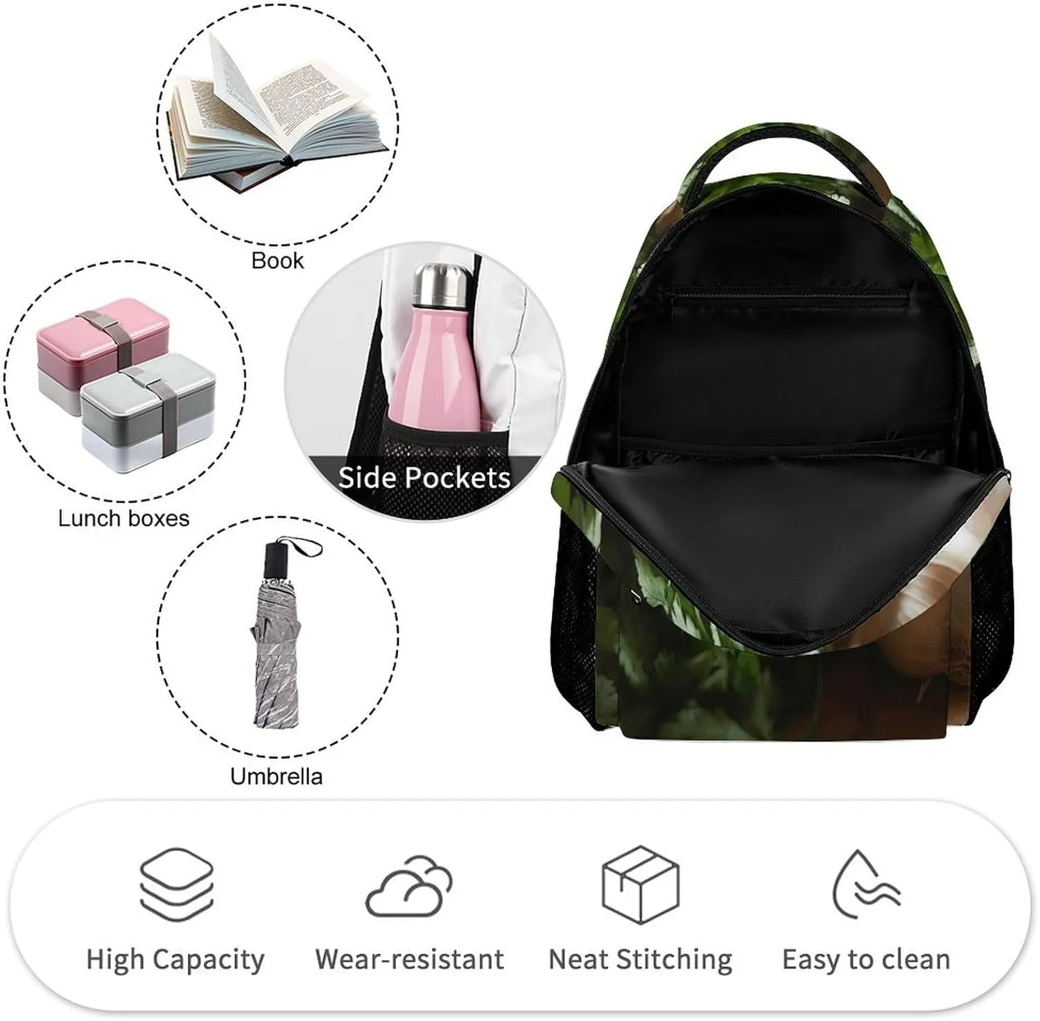 Backpack for Men Women Laptop Backpack Garlic And Cilantro Casual Daypack Laptop Bag for Travel