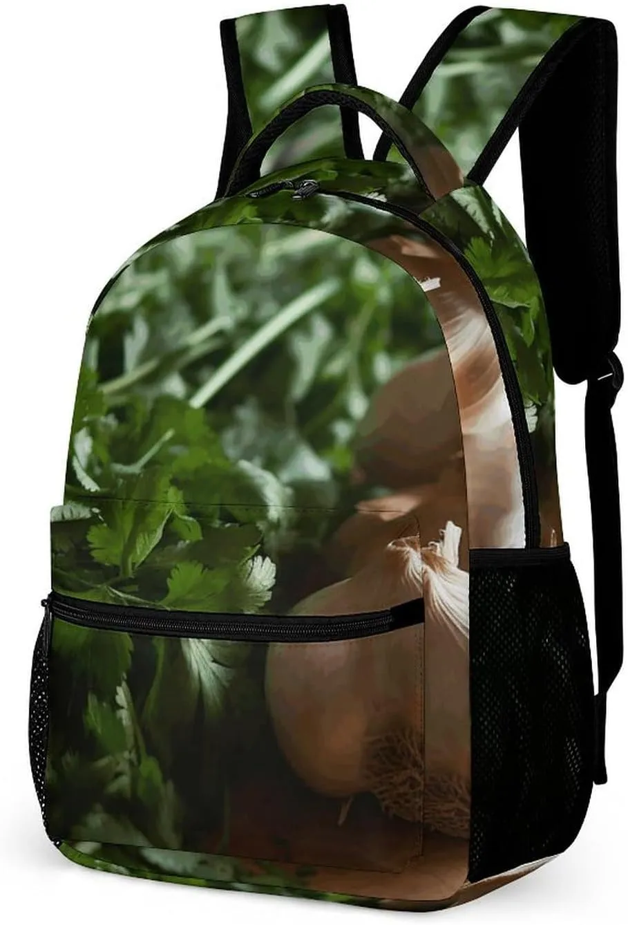 Backpack for Men Women Laptop Backpack Garlic And Cilantro Casual Daypack Laptop Bag for Travel