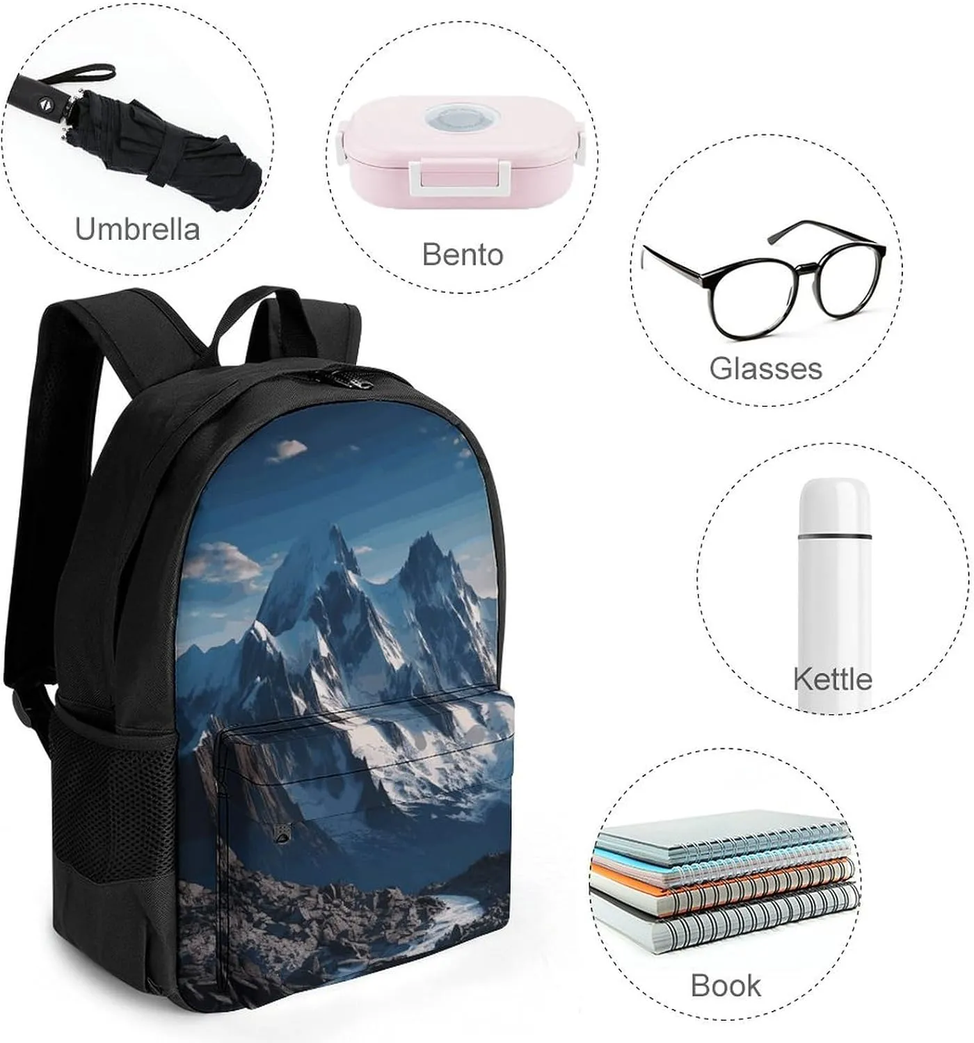 Backpack for Men Women Laptop Backpack Melting Snow Mountain Casual Daypack Laptop Bag for Travel
