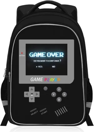 Backpack for School Boys,Gamer Boys Backpack for Elementary Middle School,Student Bookbag for Ages 6-18 Kids Children Teens,17″ Video Game Bookbag Travel Back Pack