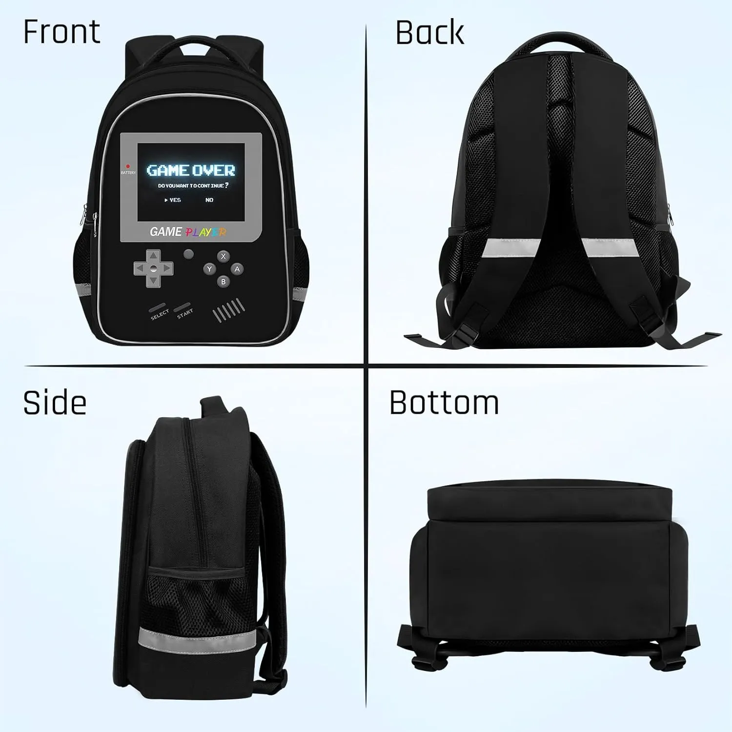 Backpack for School Boys,Gamer Boys Backpack for Elementary Middle School,Student Bookbag for Ages 6-18 Kids Children Teens,17″ Video Game Bookbag Travel Back Pack