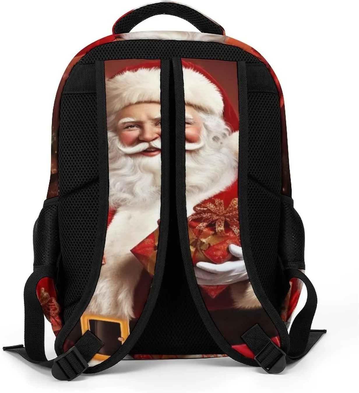 Backpack for Women Men Daypack Lovely Santa Claus Holding Present Laptop Backpack Computer Bag Casual Nurse Bag Laptop Bag