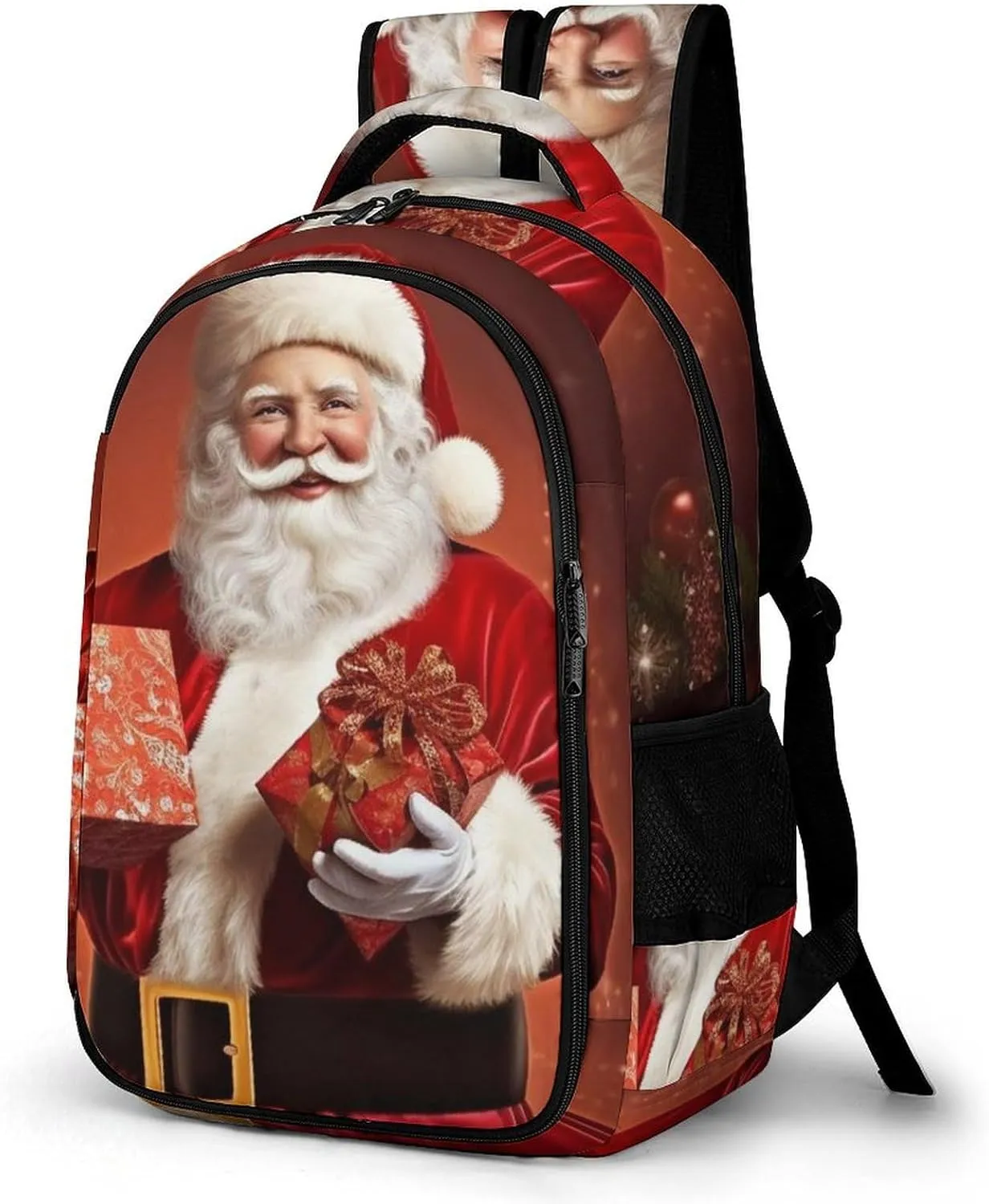 Backpack for Women Men Daypack Lovely Santa Claus Holding Present Laptop Backpack Computer Bag Casual Nurse Bag Laptop Bag