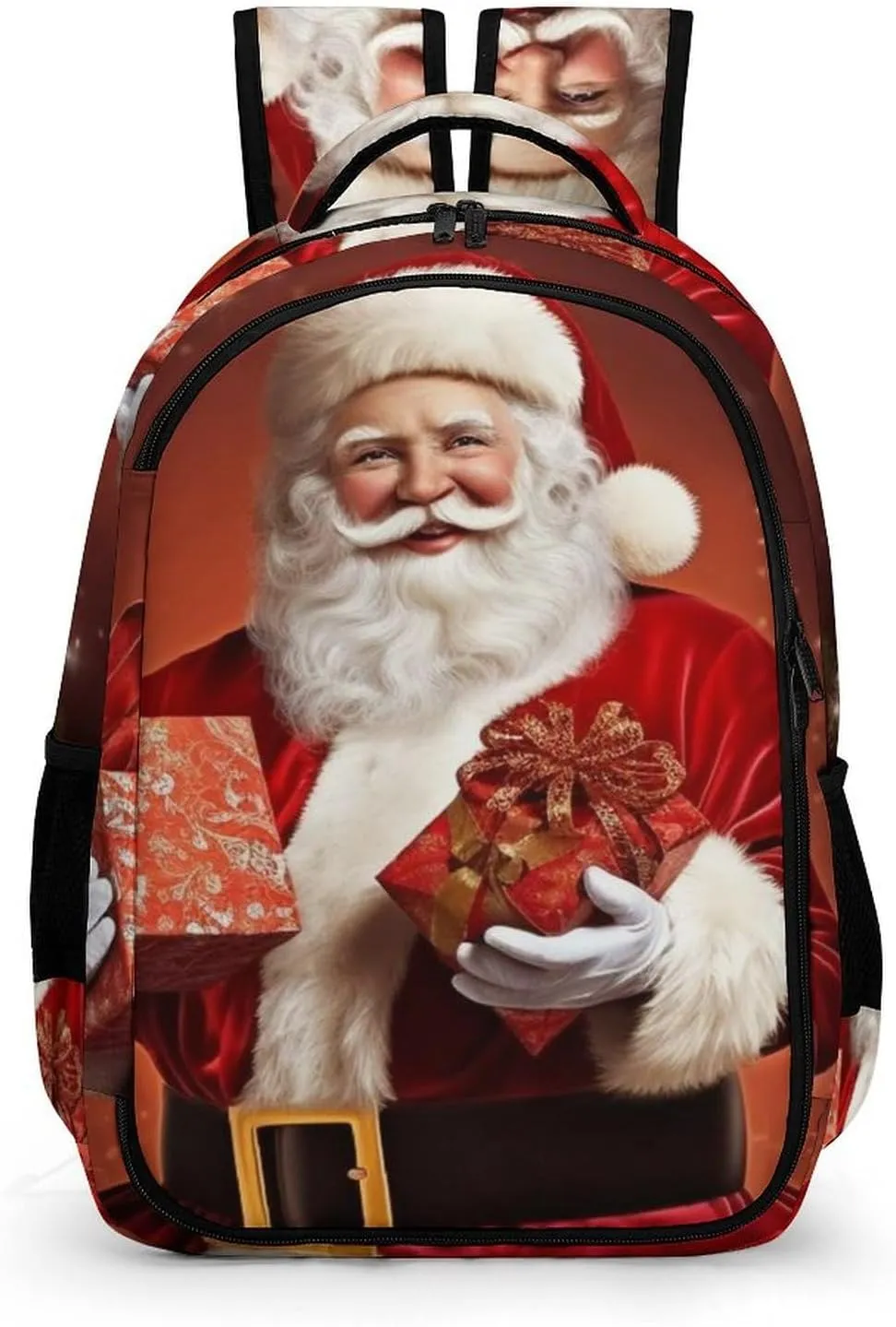 Backpack for Women Men Daypack Lovely Santa Claus Holding Present Laptop Backpack Computer Bag Casual Nurse Bag Laptop Bag