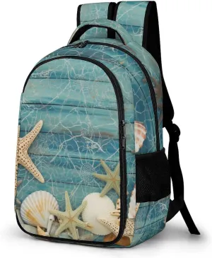 Backpack for Women Men Daypack Shell Starfish Pattern Laptop Backpack Computer Bag Casual Nurse Bag Laptop Bag