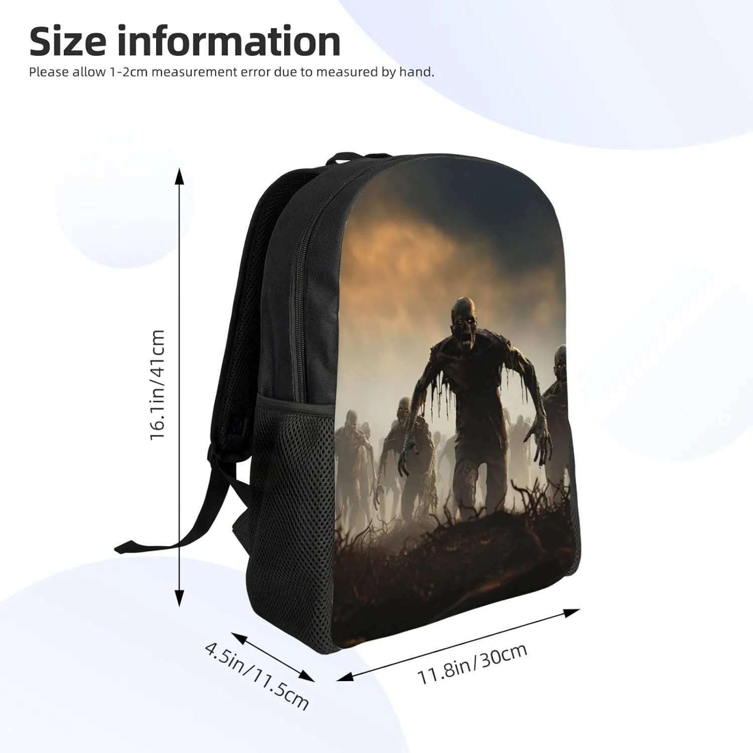 Backpack Many Zombie Travel Casual Laptop Backpack Waterproof Hiking Daypack For Men Women