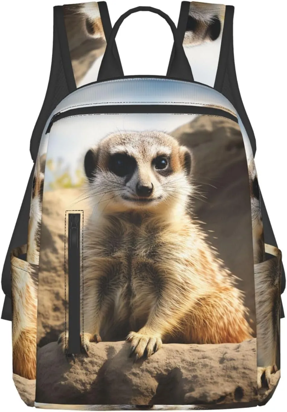 Backpack Meerkat Animal Travel Casual Laptop Backpack Adjustable Hiking Daypack for Men Women