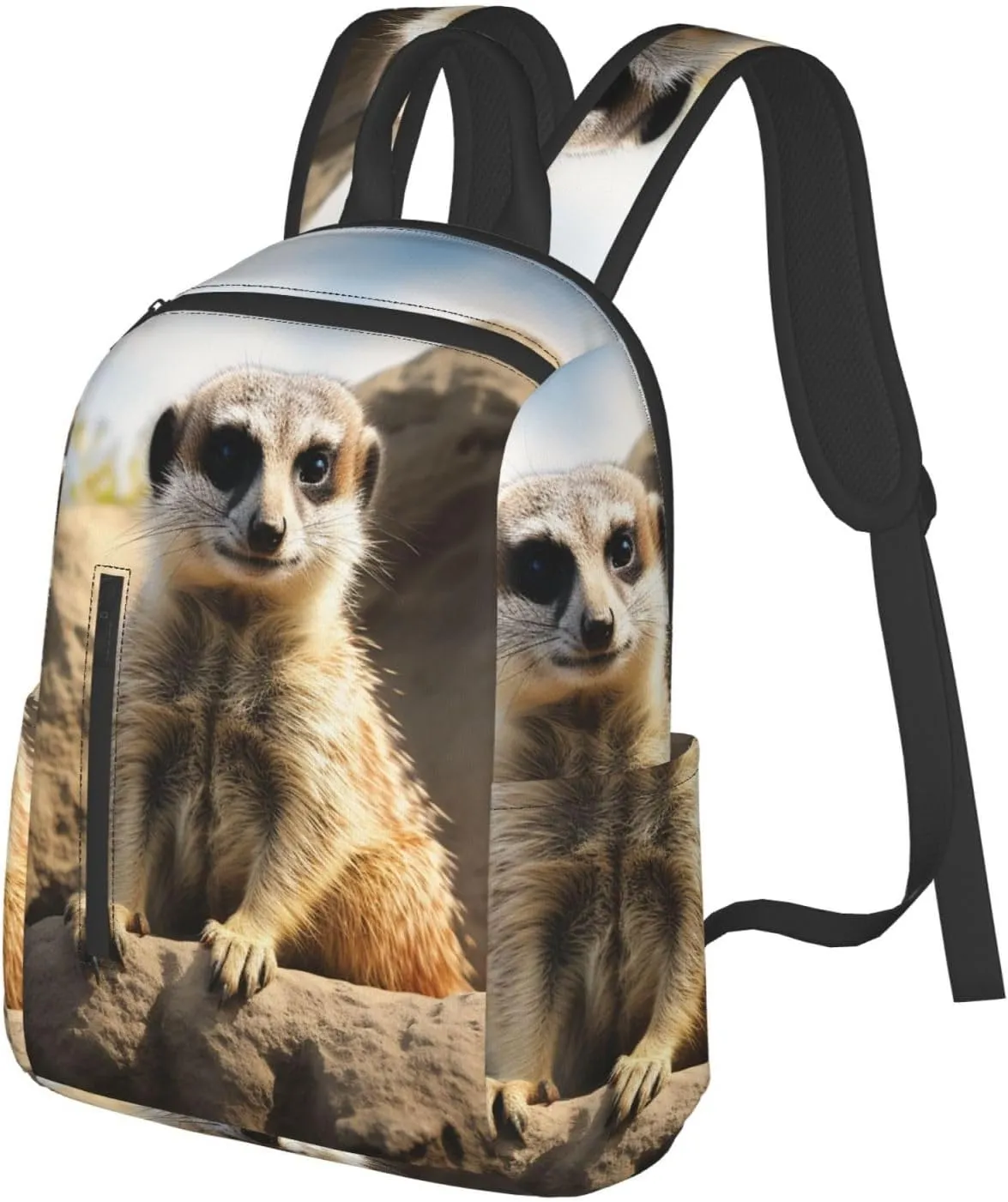 Backpack Meerkat Animal Travel Casual Laptop Backpack Adjustable Hiking Daypack for Men Women