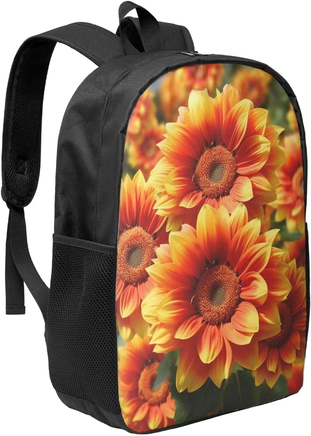 Backpack Orange Sunflower Travel Casual Laptop Backpack 17 inch Waterproof Hiking Daypack for Men Women
