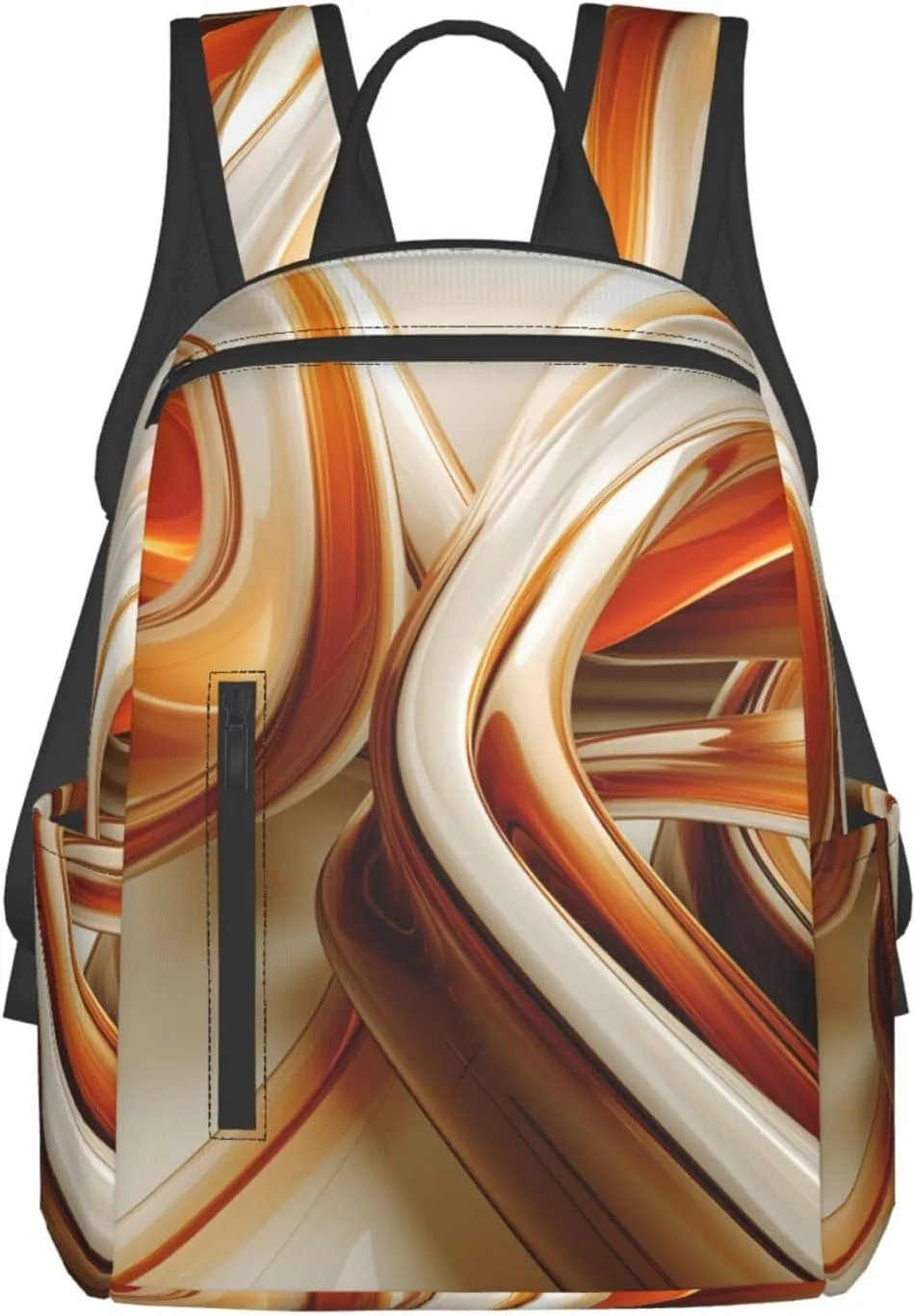 Backpack Orange White Lines Travel Casual Laptop Backpack Adjustable Hiking Daypack for Men Women