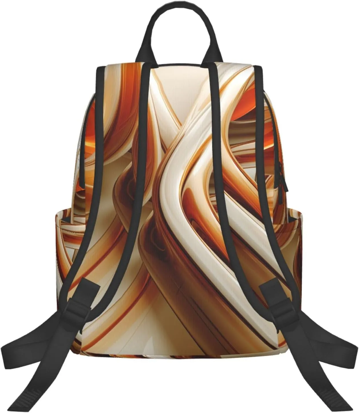 Backpack Orange White Lines Travel Casual Laptop Backpack Adjustable Hiking Daypack for Men Women