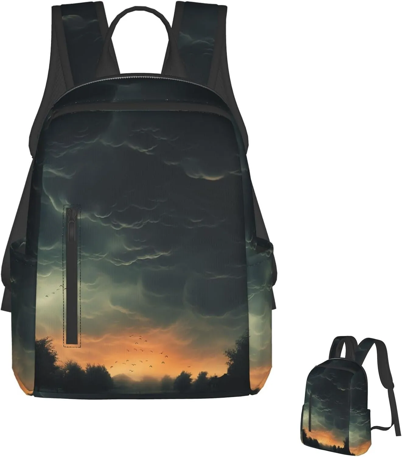 Backpack Overcast Travel Casual Laptop Backpack Adjustable Hiking Daypack for Men Women, Black, One Size