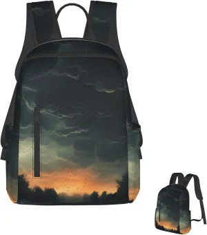 Backpack Overcast Travel Casual Laptop Backpack Adjustable Hiking Daypack for Men Women, Black, One Size